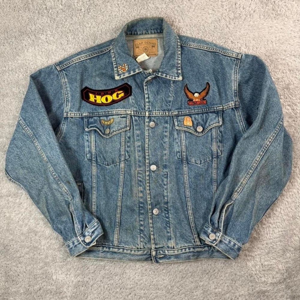 Gap denim Harley Davidson patches and pins - Picture 1 of 7